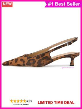 Kitten Heel Slingback Pumps Pointed Toe Low Heel Synthetic Suede
